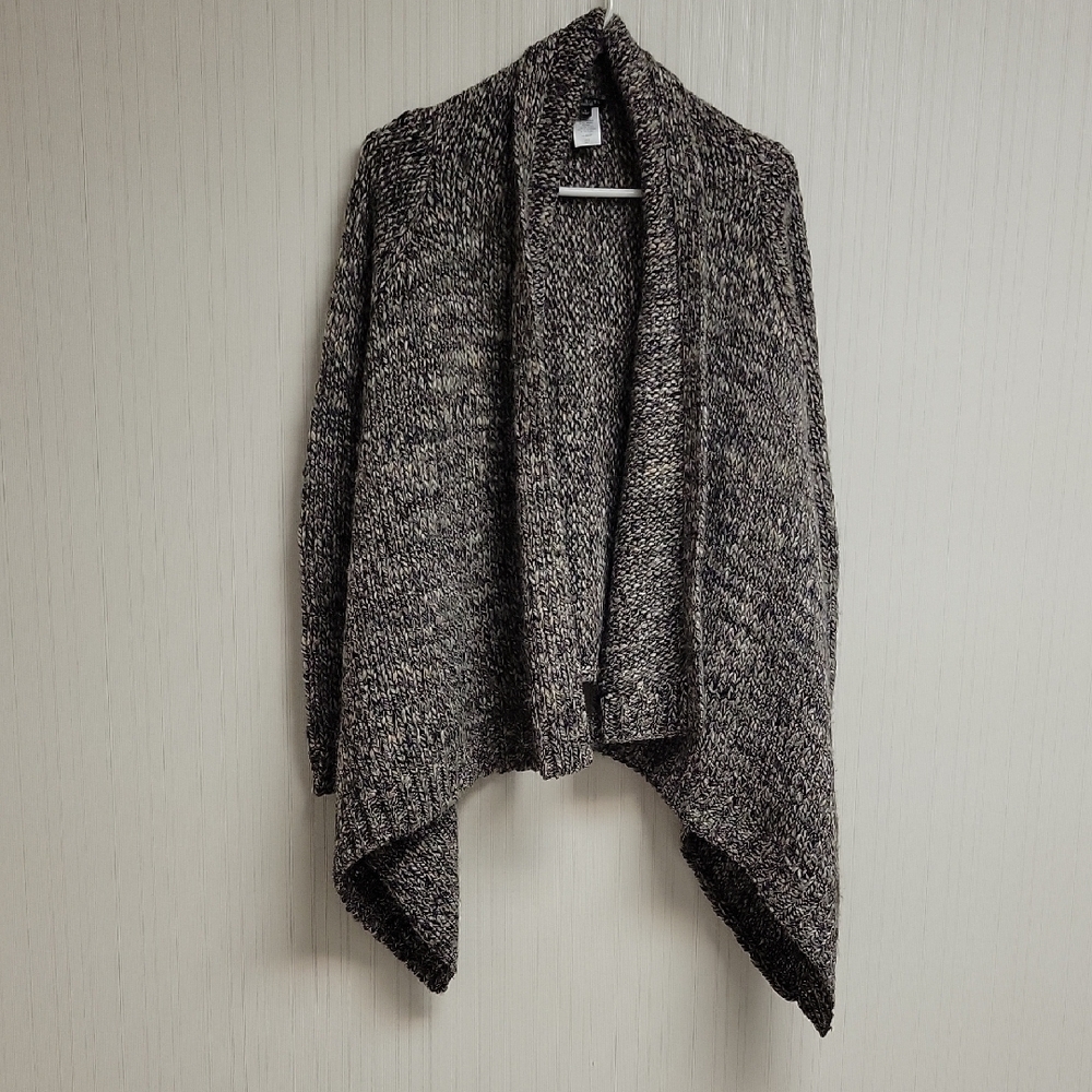 Talbots Black and Gray Knit Sweater, Women's Small Grandma Wool, Alpaca Blend
